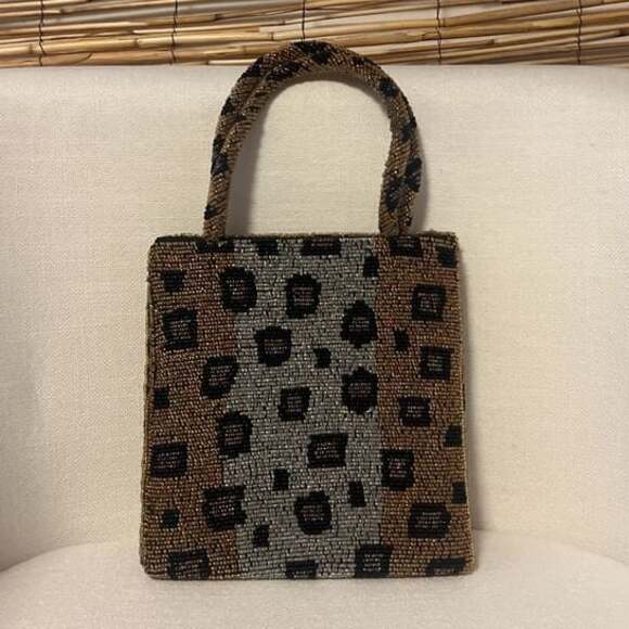 Unbranded Handbags - Leopard Print Beaded Mini Handbag